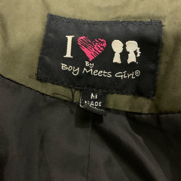 Boy Meets Girl Jackets & Coats Boy Meets Girl Military Army Green Leather Jacket Poshmark